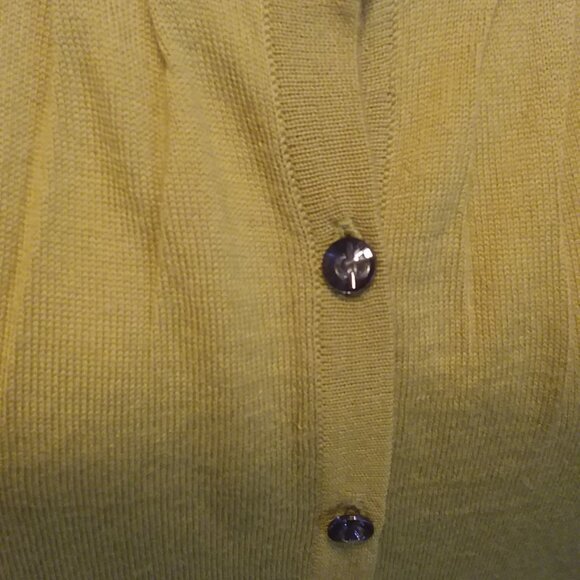 Boden Women's Size 12 Chartreuse Button Up Wool Cardigan - Picture 7 of 7